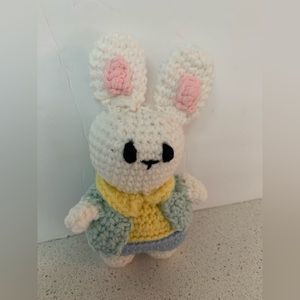Bunny Rabbit White Easter New 7” Tall Handmade Crochet